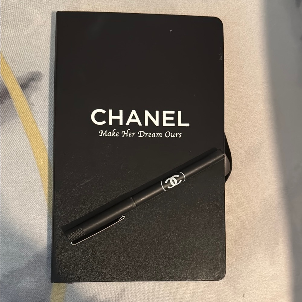 Chanel Black Notebook and Pen Set